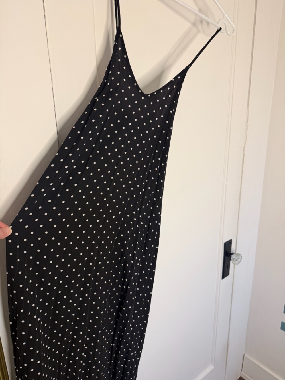 Old Navy dress black and white polka dot long sleeveless size medium